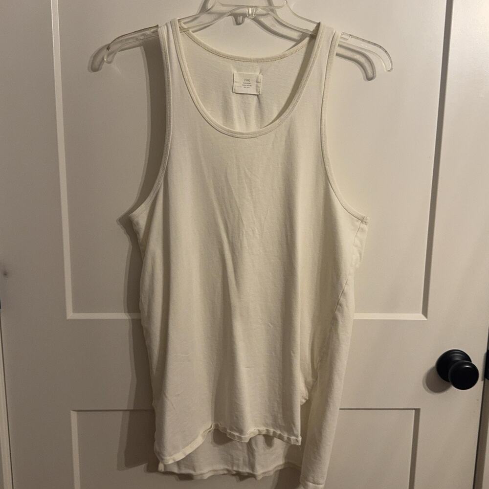 Fear Of God Tank Top Mens S White FOG Collection Two Longline Jersey Relaxed